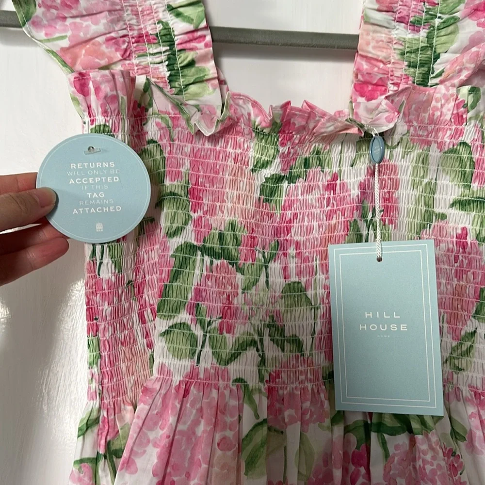 Hill House Ellie Nap Dres Nantucket Pink Hydrangea Size XS NWT - Picture 3 of 8